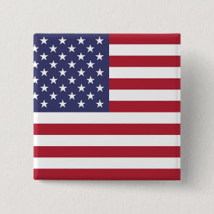 Botón Cuadrado de Bandera de Estados Unidos