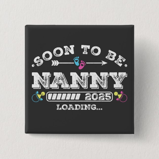 botón Cuadrado de carga de Nanny 2025 pronto (Anverso)