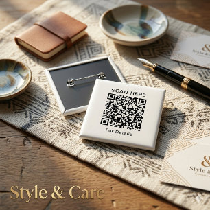 botón Cuadrado de código QR de personalizable para