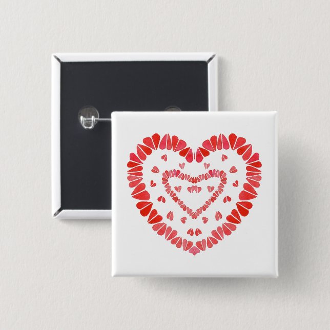 botón Cuadrado de CORAZÓN SUAVE (Anverso y reverso)