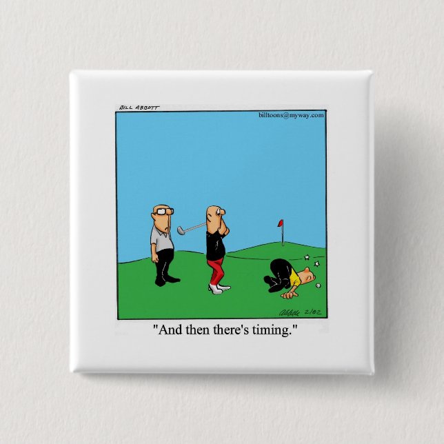 botón Cuadrado de humor de golf (Anverso)