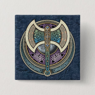 Botón cuadrado de Knotwork Labrys