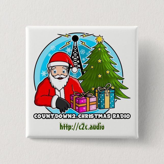 Botón cuadrado de radio de Countdown2.Christmas (Anverso)