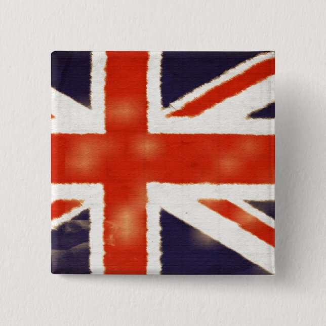 Botón cuadrado de Union Jack de la bandera (Anverso)