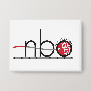 botón cuadrado del 25º aniversario de NBO