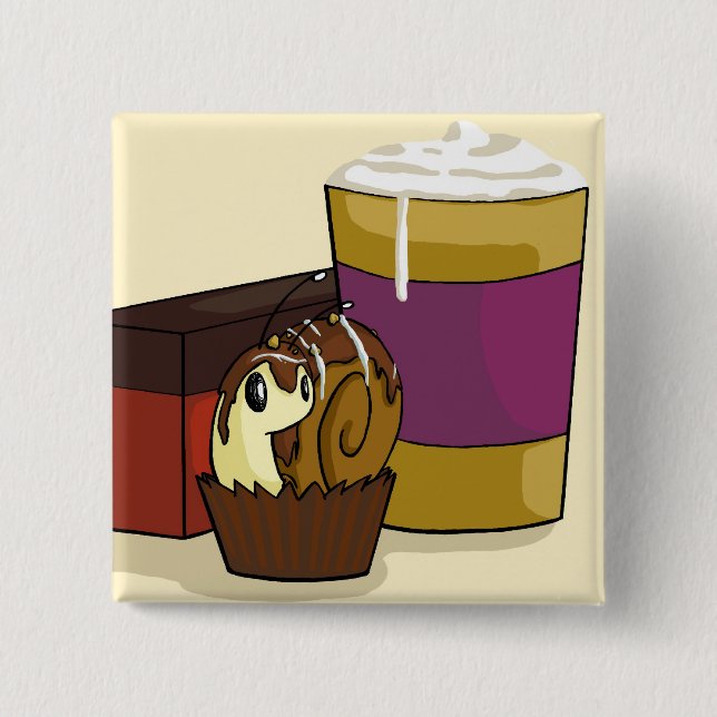 Botón cuadrado del caracol de la trufa (Anverso)