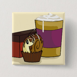 Botón cuadrado del caracol de la trufa