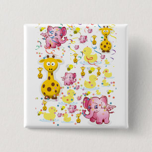 Botón cuadrado del elefante