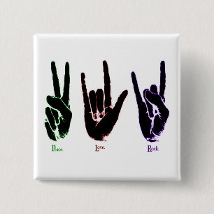 botón Cuadrado del lenguaje del Rótulo de Peace Lo