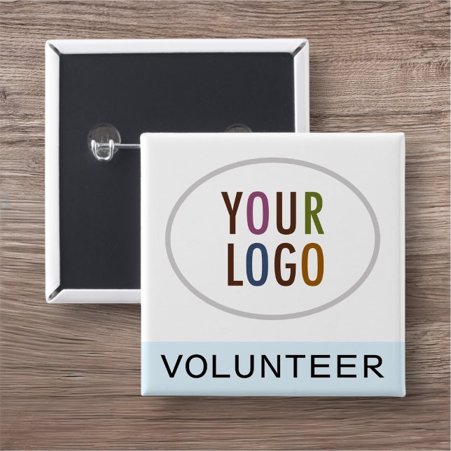 Botón cuadrado del logotipo del logotipo del disti (MISOOK Volunteer Square Button with Logo)