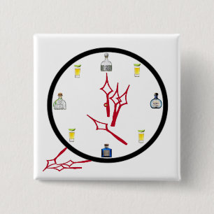 Botón cuadrado del reloj de Tequila de 2" x 2"
