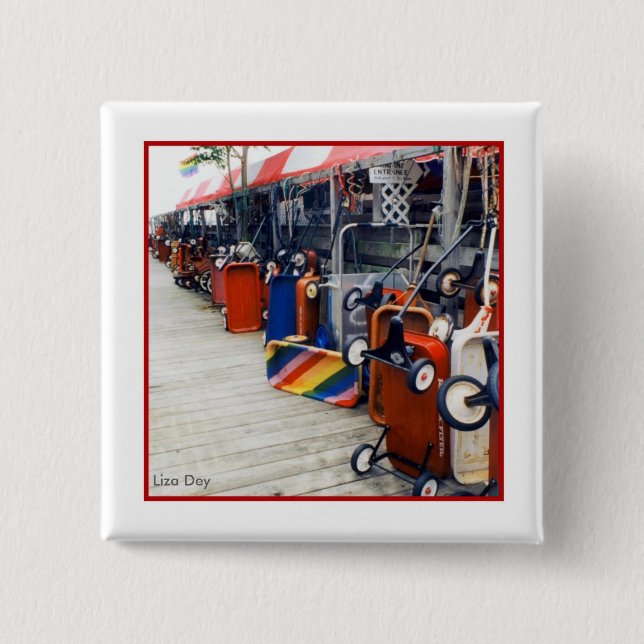 botón Cuadrado del vagón del orgullo de Cherry Gro (Anverso)