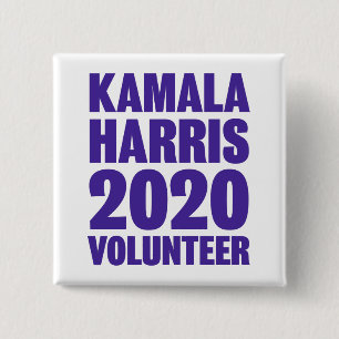 Botón cuadrado del voluntario Kamala Harris de 2 