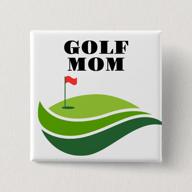 Botón cuadrado "Golf Mom" (Anverso)