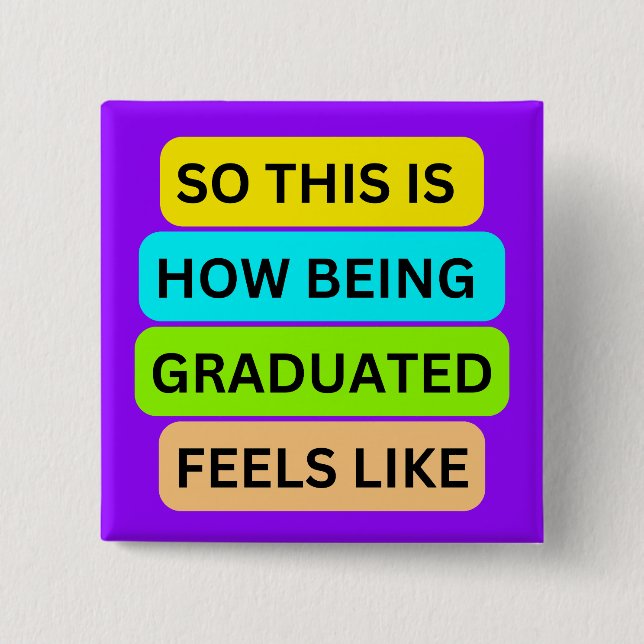 Botón cuadrado morado claro SO_ESTO_ES_CÓMO_BEING_ (Anverso)