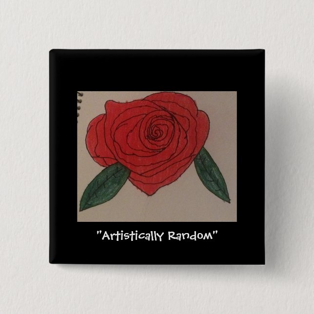 botón cuadrado negro Rosa (Anverso)