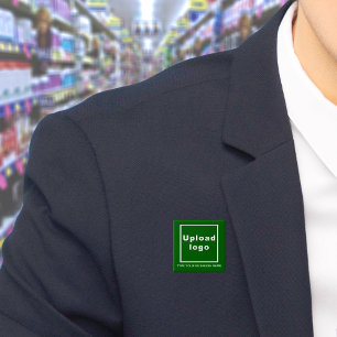botón Cuadrado verde con logotipo y nombre comerci