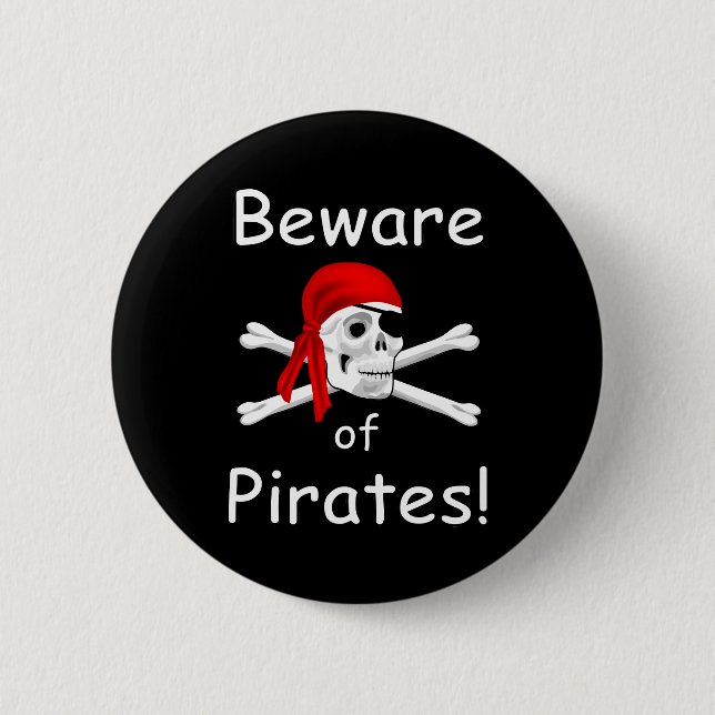 botón Cuidado con los piratas (Anverso)