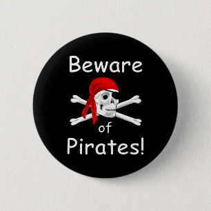 botón Cuidado con los piratas