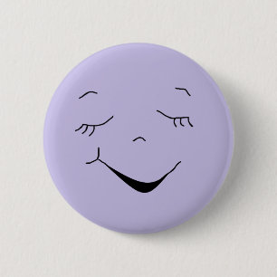 botón Cuidar Happy Purple Silly Face