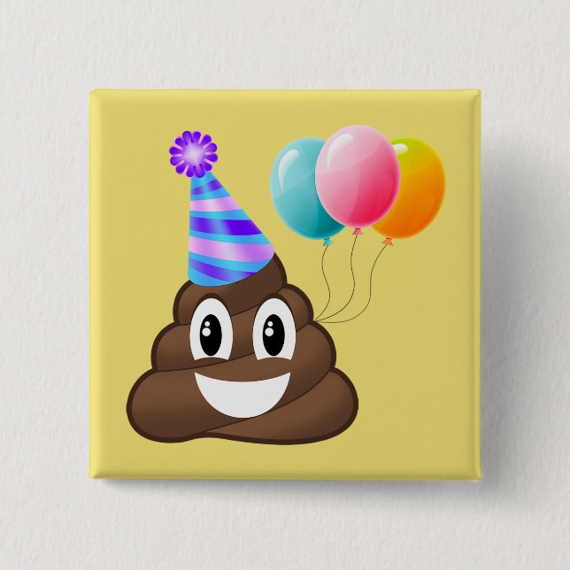 Botón Cumpleaños de la Emoji de fiesta (Anverso)