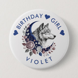 botón Cumpleaños de lobo y luna