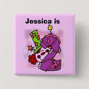 botón Cumpleaños de payaso de Chicas personalizado