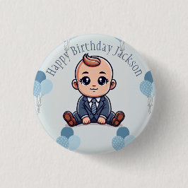 botón Cumpleaños del bebé jefe - Personalizado Pin