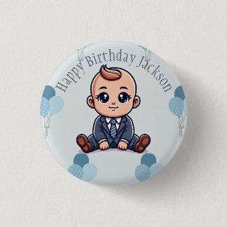 botón Cumpleaños del bebé jefe - Personalizado Pin