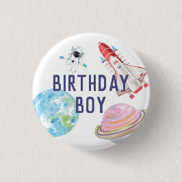 botón Cumpleaños del espacio exterior