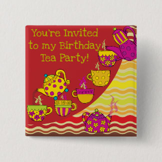 botón Cumpleaños del Fiesta del té
