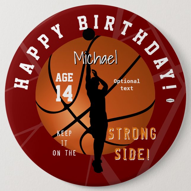 botón Cumpleaños del tema del baloncestoHAMbyWG (Anverso)