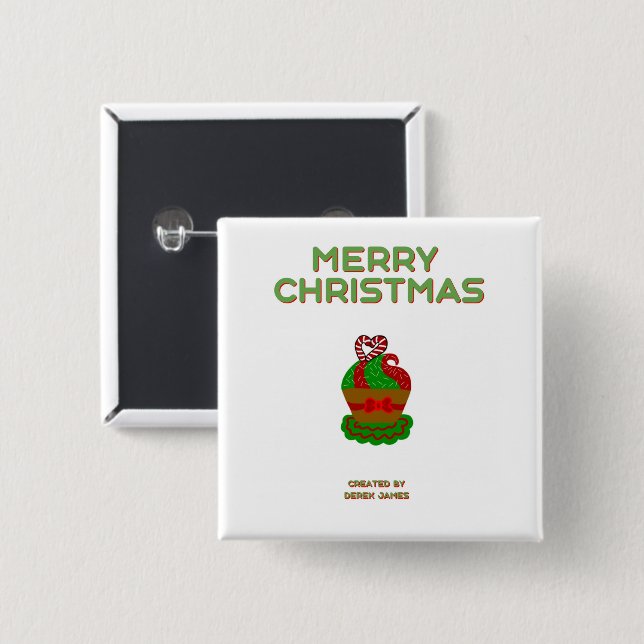 botón Cupcake Square de navidades (Anverso y reverso)