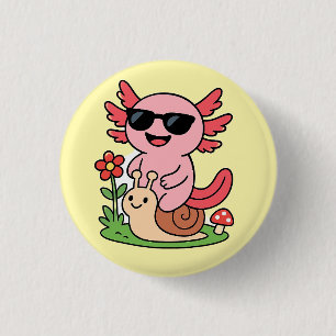 Botón Cute Axolotl - Diseño Animal Adorable