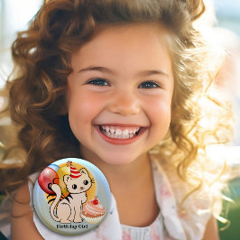 botón Cute Colorful Kitty Birthday