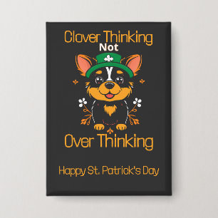 Botón Cute Corgi St. Patrick's Day