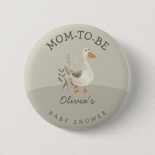 botón Cute Goose Baby Shower Mom To Be