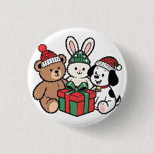 botón Cute juguetes con navidades de regalo