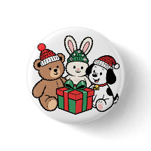 botón Cute juguetes con navidades de regalo