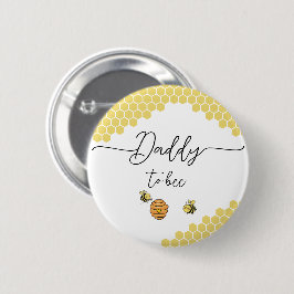 botón Cute Little Bees Honeycomb Daddy-to-bee