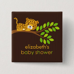 botón Cute Little Leopard Baby Shower