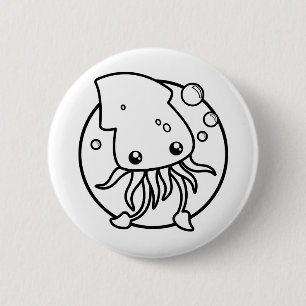 botón Cute Squid