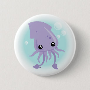 botón Cute Squid