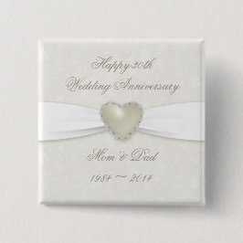 botón Damask 30° Aniversario del Boda