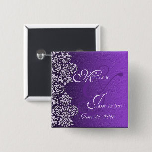 botón Damask Royal Purple Boda