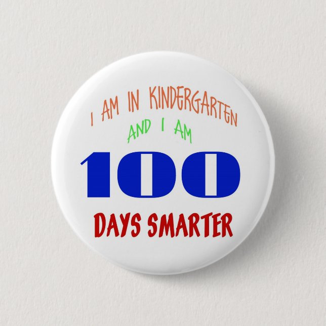 Botón De 100 Días Para Los Jardines De Niños (Anverso)