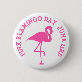 BOTÓN DE 23 DE JUNIO DEL DÍA DEL FLAMINGO ROSA