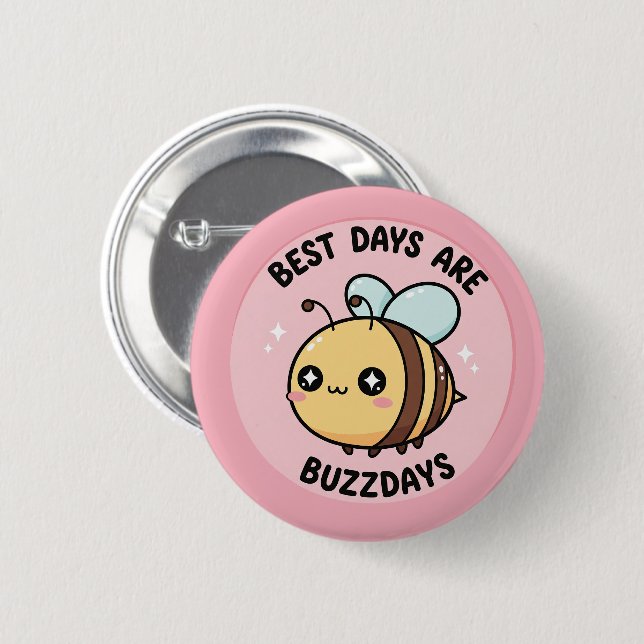Botón de abeja – Cute Kawaii Pin de abejorro (Anverso y reverso)