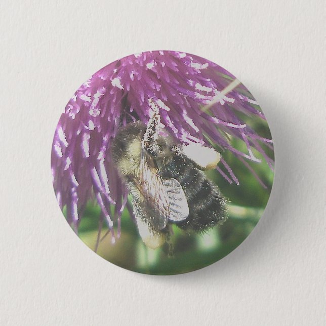 Botón de abeja de burbujas de trabajo duro (Anverso)