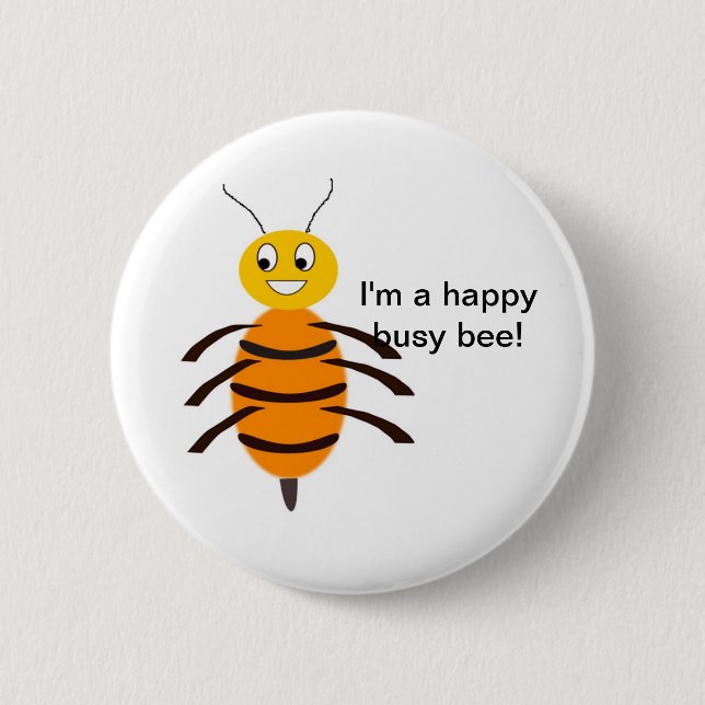 botón de abeja de Happy Busy (Anverso)